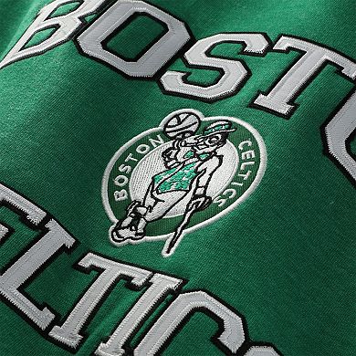 Men's Mitchell & Ness Heather Kelly Green Boston Celtics Hardwood Classics Big & Tall Crewneck Sweatshirt