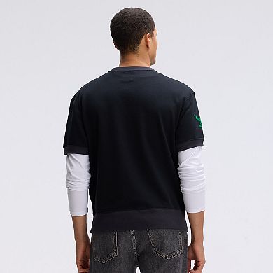 Fanatics Black Philadelphia Eagles IconicFleece Short Sleeve Sweatshirt