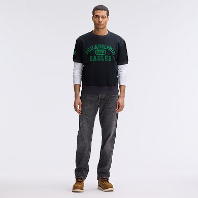 Fanatics Black Philadelphia Eagles IconicFleece Short Sleeve Sweatshirt