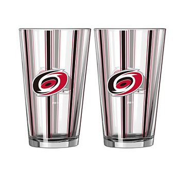 Logo Brands Carolina Hurricanes Two-Piece 16oz. Striped Pint Glass Set