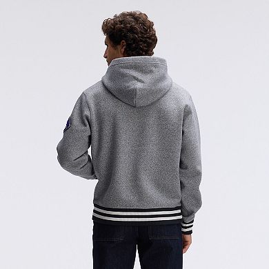 Fanatics Athletic Heather Gray Baltimore Ravens IconicFleece Tipped Hoodie