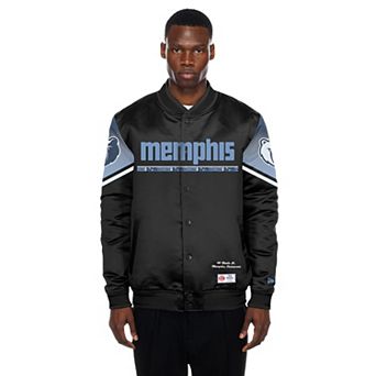 Men's New Era Black Memphis Grizzlies 2025/26 City Edition Full-Snap Satin Jacket
