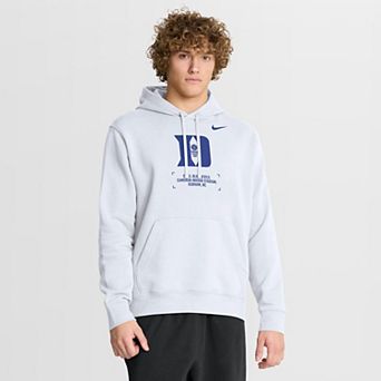 Men's Nike White Duke Blue Devils Basketball Two-Hit Club Fleece Pullover Hoodie