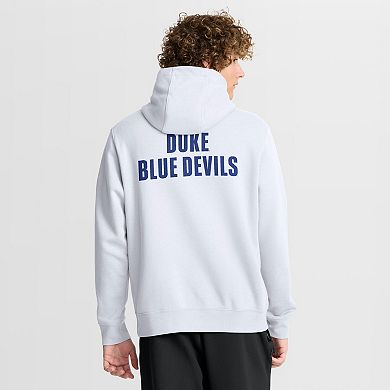 Men's Nike White Duke Blue Devils Basketball Two-Hit Club Fleece Pullover Hoodie
