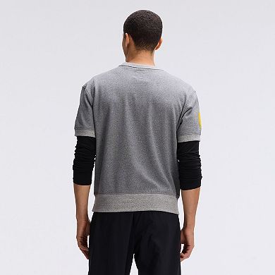 Fanatics Athletic Heather Gray Pittsburgh Steelers IconicFleece Short Sleeve Sweatshirt