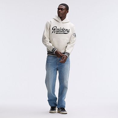 Fanatics Oatmeal Las Vegas Raiders IconicFleece Tipped Hoodie