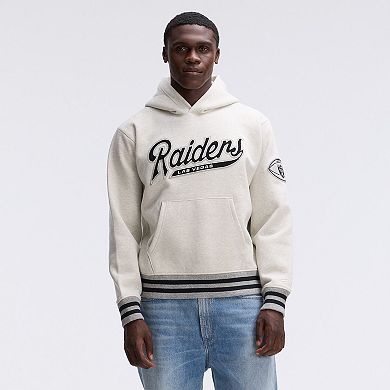 Fanatics Oatmeal Las Vegas Raiders IconicFleece Tipped Hoodie