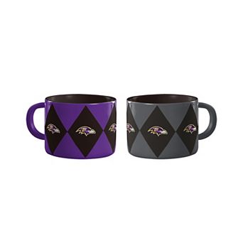 Logo Brands Baltimore Ravens Two-Pack Diamond Mug Set