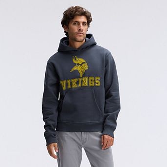 Fanatics Charcoal Minnesota Vikings IconicFleece Flocked Hoodie