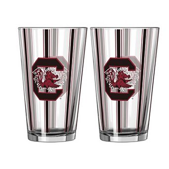 Logo Brands South Carolina Gamecocks Two-Piece 16oz. Striped Pint Glass Set