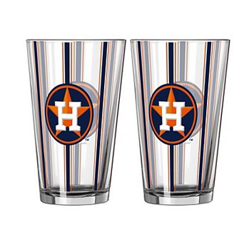 Logo Brands Houston Astros Two-Piece 16oz. Striped Pint Glass Set