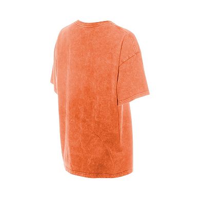 Women's New Era Orange Baltimore Orioles Mineral Wash Oversized T-Shirt
