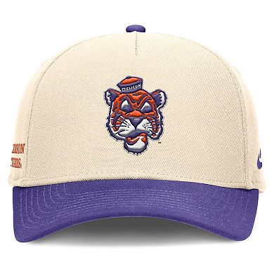 Men's Nike Natural/Purple Clemson Tigers Academic Rise Dri-FIT Adjustable Hat