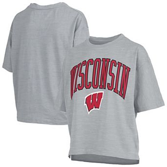Women's Pressbox Gray Wisconsin Badgers Nelson T-Shirt