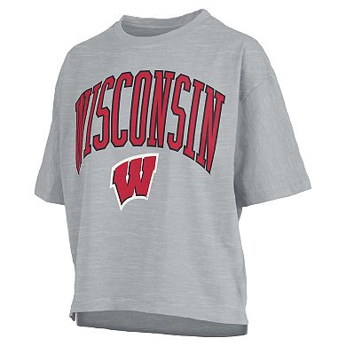 Women's Pressbox Gray Wisconsin Badgers Nelson T-Shirt