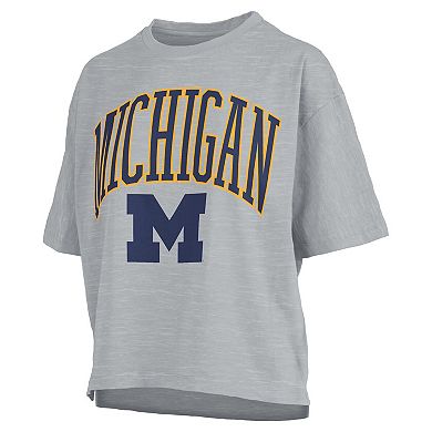 Women's Pressbox Gray Michigan Wolverines Nelson T-Shirt