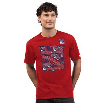 Men's Starter Red New York Rangers Logo Collage T-Shirt