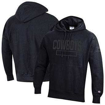 Men's Champion Black Dallas Cowboys Tonal Reverse Weave Fleece Hoodie