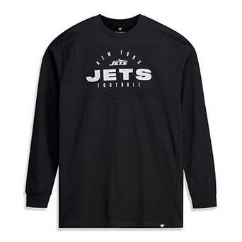 Men's Fanatics Black New York Jets Big & Tall Coverage Scheme Long Sleeve T-Shirt