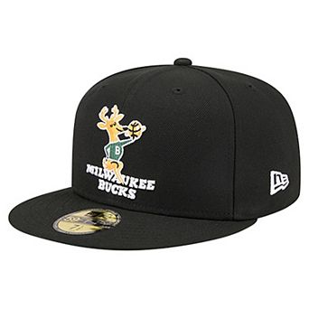 Men's New Era Black Milwaukee Bucks Core Logo 59FIFTY Fitted Hat