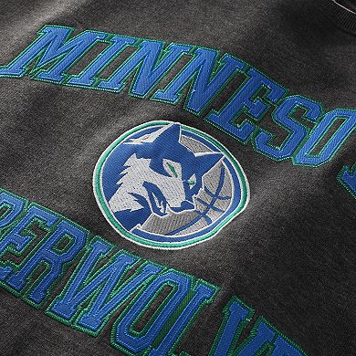 Men's Mitchell & Ness Heather Charcoal Minnesota Timberwolves Hardwood Classics Big & Tall Crewneck Sweatshirt