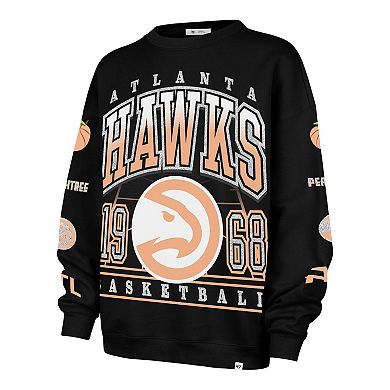 Women's '47 Black Atlanta Hawks 2025/26 City Edition Go Big Oversized Sweatshirt