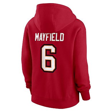Women's Nike Baker Mayfield Red Tampa Bay Buccaneers Player Name & Number Fleece Hoodie