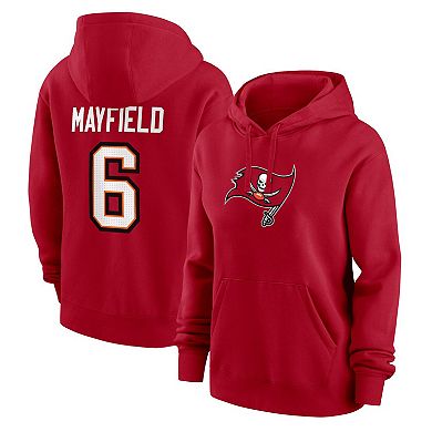 Women's Nike Baker Mayfield Red Tampa Bay Buccaneers Player Name & Number Fleece Hoodie