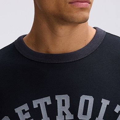 Fanatics Black Detroit Lions IconicFleece Short Sleeve Sweatshirt