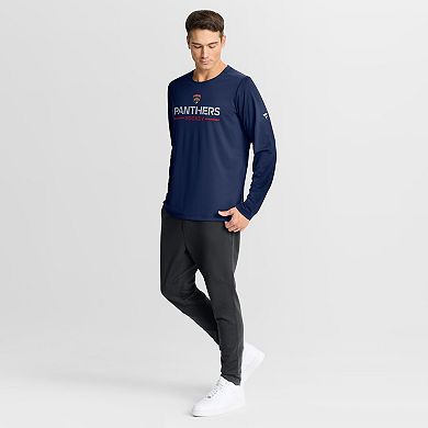 Men's Fanatics Navy Florida Panthers Authentic Pro Rink Tech Long Sleeve T-Shirt