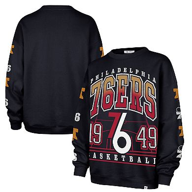Women's '47 Navy Philadelphia 76ers 2025/26 City Edition Go Big Oversized Sweatshirt