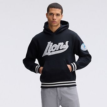 Fanatics Black Detroit Lions IconicFleece Tipped Hoodie