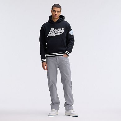 Fanatics Black Detroit Lions IconicFleece Tipped Hoodie