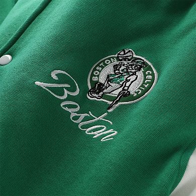 Men's Mitchell & Ness Kelly Green Boston Celtics Big & Tall Hardwood Classics Full-Snap Varsity Jacket