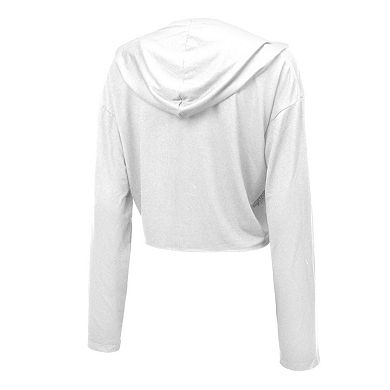 Women's Majestic Threads Micah Parsons White Green Bay Packers Glitter Wordmark Hoodie