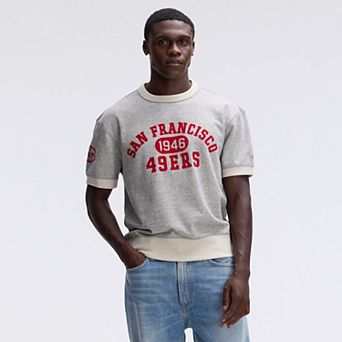 Fanatics Heather Gray San Francisco 49ers IconicFleece Short Sleeve Sweatshirt