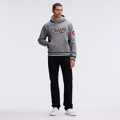 Fanatics Athletic Heather Gray Kansas City Chiefs IconicFleece Tipped Hoodie