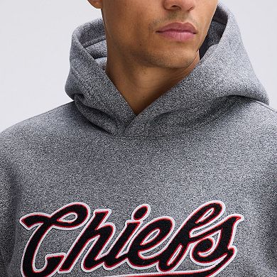 Fanatics Athletic Heather Gray Kansas City Chiefs IconicFleece Tipped Hoodie