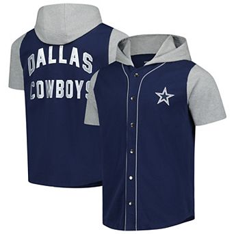 Men's G-III Sports by Carl Banks Navy Dallas Cowboys Adaptive Home Team Magnetic Button-Up Top
