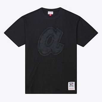 Men Mitchell & Ness Black Atlanta Braves Cooperstown Collection Phantom T-Shirt