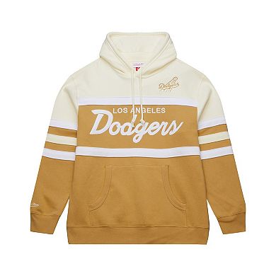 Men's Mitchell & Ness Tan Los Angeles Dodgers Head Coach Hoodie