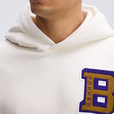 Fanatics Oatmeal Baltimore Ravens IconicFleece Letterman Hoodie