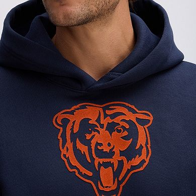 Fanatics Navy Chicago Bears IconicFleece Flocked Hoodie