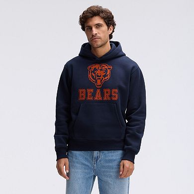 Fanatics Navy Chicago Bears IconicFleece Flocked Hoodie
