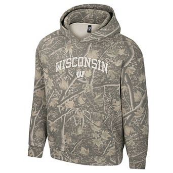 Men's Uscape Apparel Camo Wisconsin Badgers Back Bay Fleece Hoodie