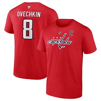 Men's Fanatics Alexander Ovechkin Red Washington Capitals Authentic Stack Name & Number T-Shirt