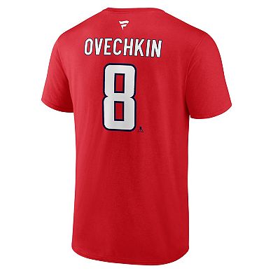 Men's Fanatics Alexander Ovechkin Red Washington Capitals Authentic Stack Name & Number T-Shirt