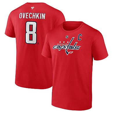 Men's Fanatics Alexander Ovechkin Red Washington Capitals Authentic Stack Name & Number T-Shirt