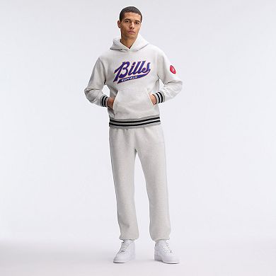 Fanatics Heather Gray Buffalo Bills IconicFleece Tipped Hoodie