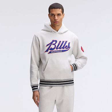 Fanatics Heather Gray Buffalo Bills IconicFleece Tipped Hoodie